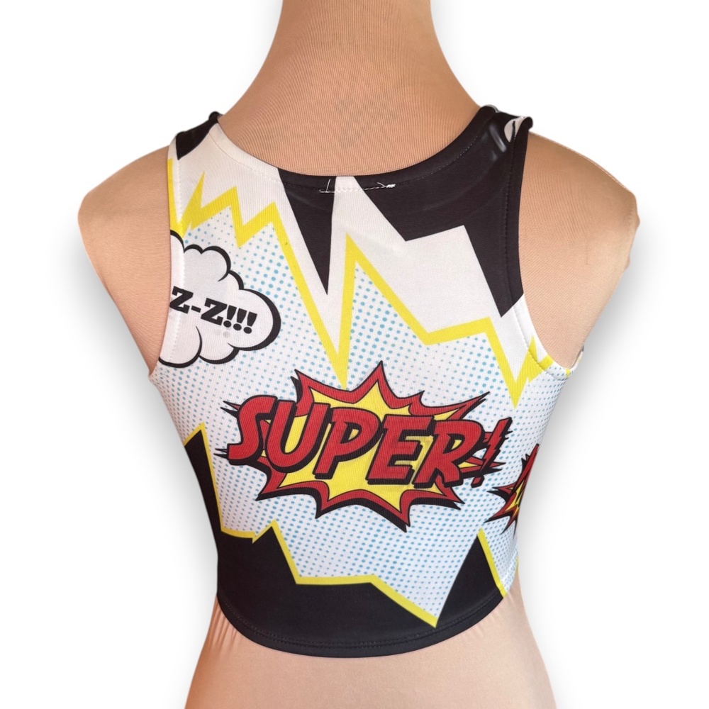 MONACO Super Print Rhinestone Crop Top Size M - Picture 3 of 9